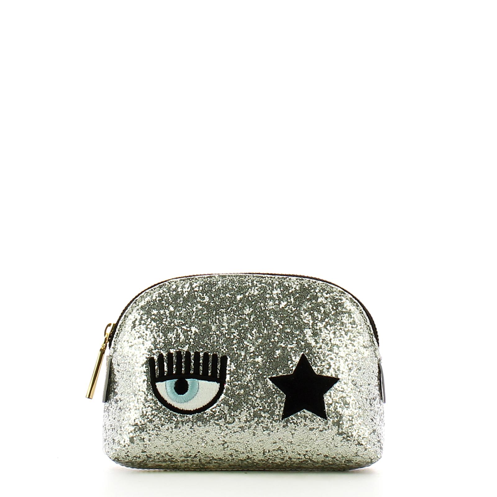 Chiara Ferragni Pochette Eye Star Logo Glitter Argento - 1