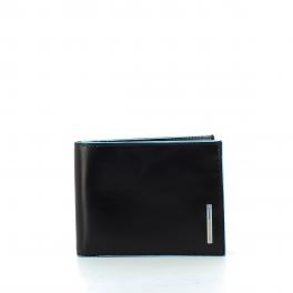 Men wallet with twelve slots Blue Square-NERO-UN