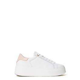 Twin Set Sneakers in pelle con retro a contrasto Bianco Ottico Pink Mousse - 1